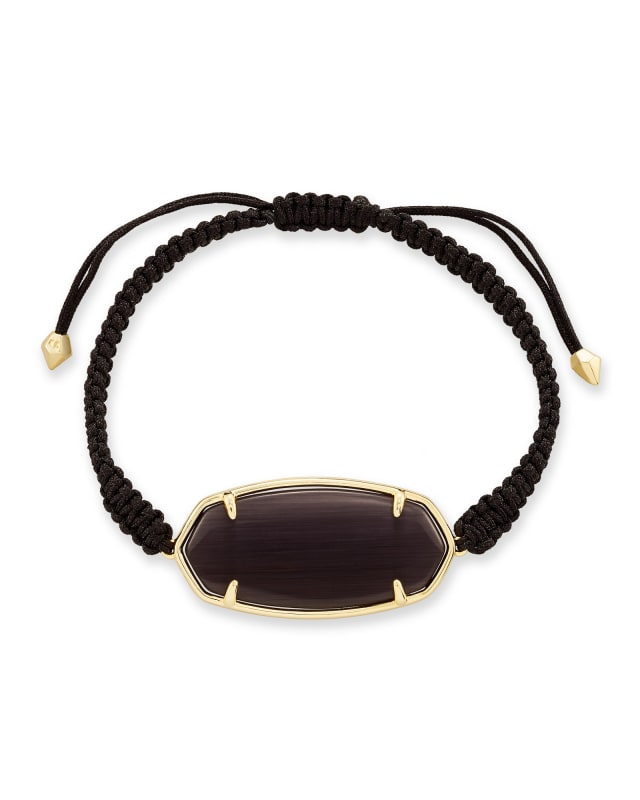 Elle Gold Friendship Bracelet in Black Cat's Eye image number 0.0